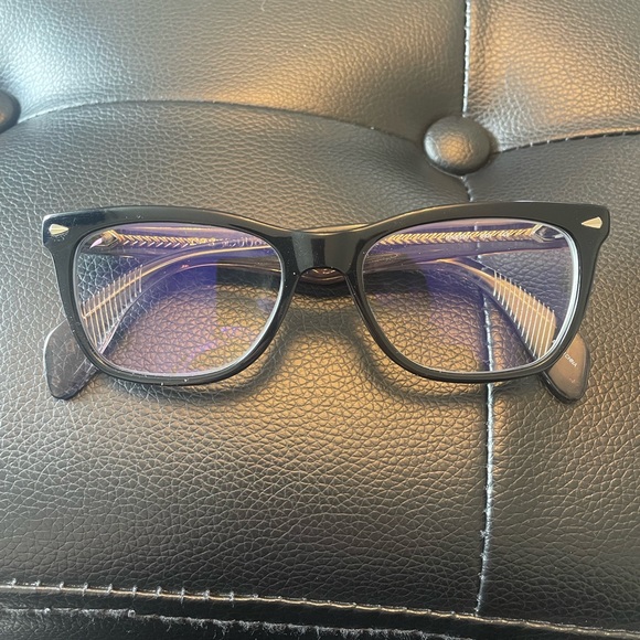 Rag & bone wayfarer eyeglasses rnb3001 140 excellent with case black and grey - Picture 2 of 5